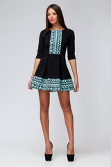 Fototapeta premium Beautiful woman on light grey background