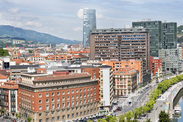 Architecture in Bilbao city, Bizkaia, Basque country, Spain.