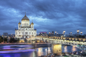 Fototapeta na wymiar Moscow. Christ the Saviour Cathedral at night