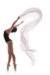 Fototapeta na wymiar woman ballet dancer silhouette