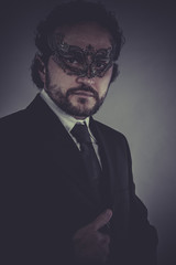 Fototapeta premium Executive, Portrait of elegant businessman, mysterious venetian