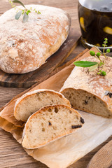 home-made olive ciabatta
