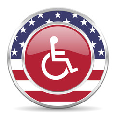 wheelchair american icon, usa flag