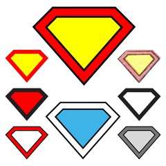 Diamonds shapes - logo superman - obrazy, fototapety, plakaty