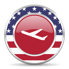 plane american icon, usa flag