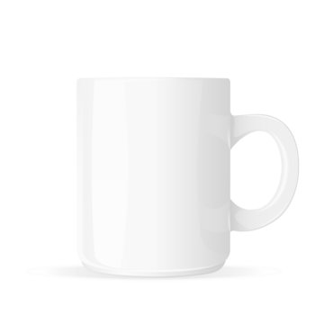 White mug blank isolated on white background