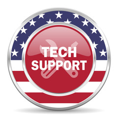 technical support american icon, usa flag
