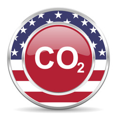 carbon dioxide american icon, usa flag