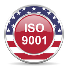 iso 9001 american icon, usa flag