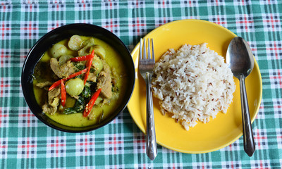 Green pork Curry , Thai cuisine