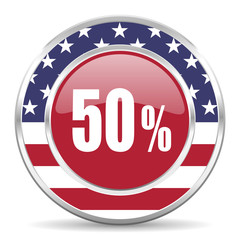 50 percent american icon, usa flag