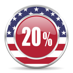 20 percent american icon, usa flag
