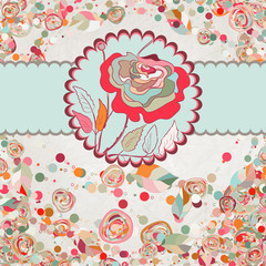 Vintage card with rose template. EPS 8