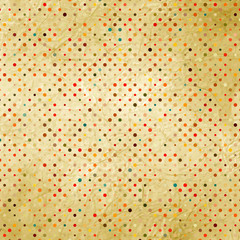 Colorful polka dot pattern on cardboard. EPS 8