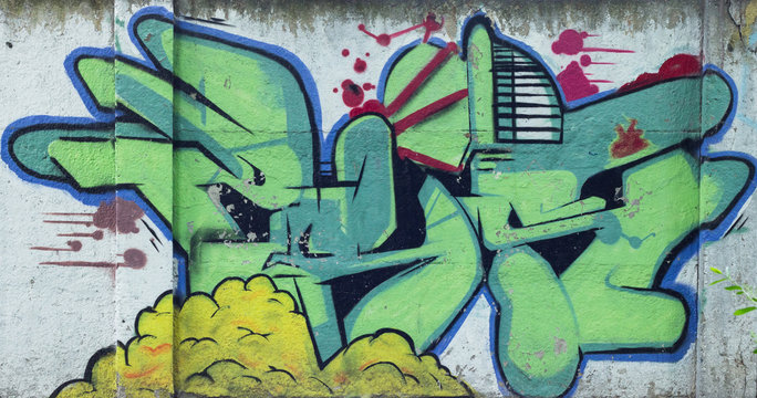 A colorful graffity on the wall 