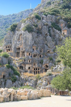 Tombes rupestres de Myra en Turquie