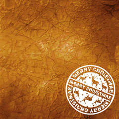Merry Christmas stamp on old paper. EPS 8