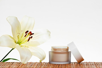 Skincare cream isolated on white background.