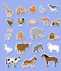 Set of animals  stickers