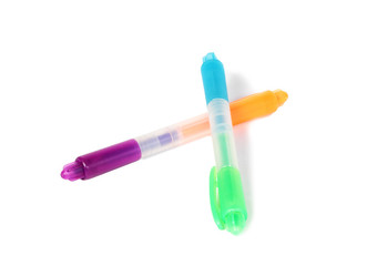 two different colored markers