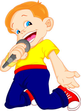 young boy singing