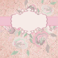 Romantic roses wedding invitation. EPS 8