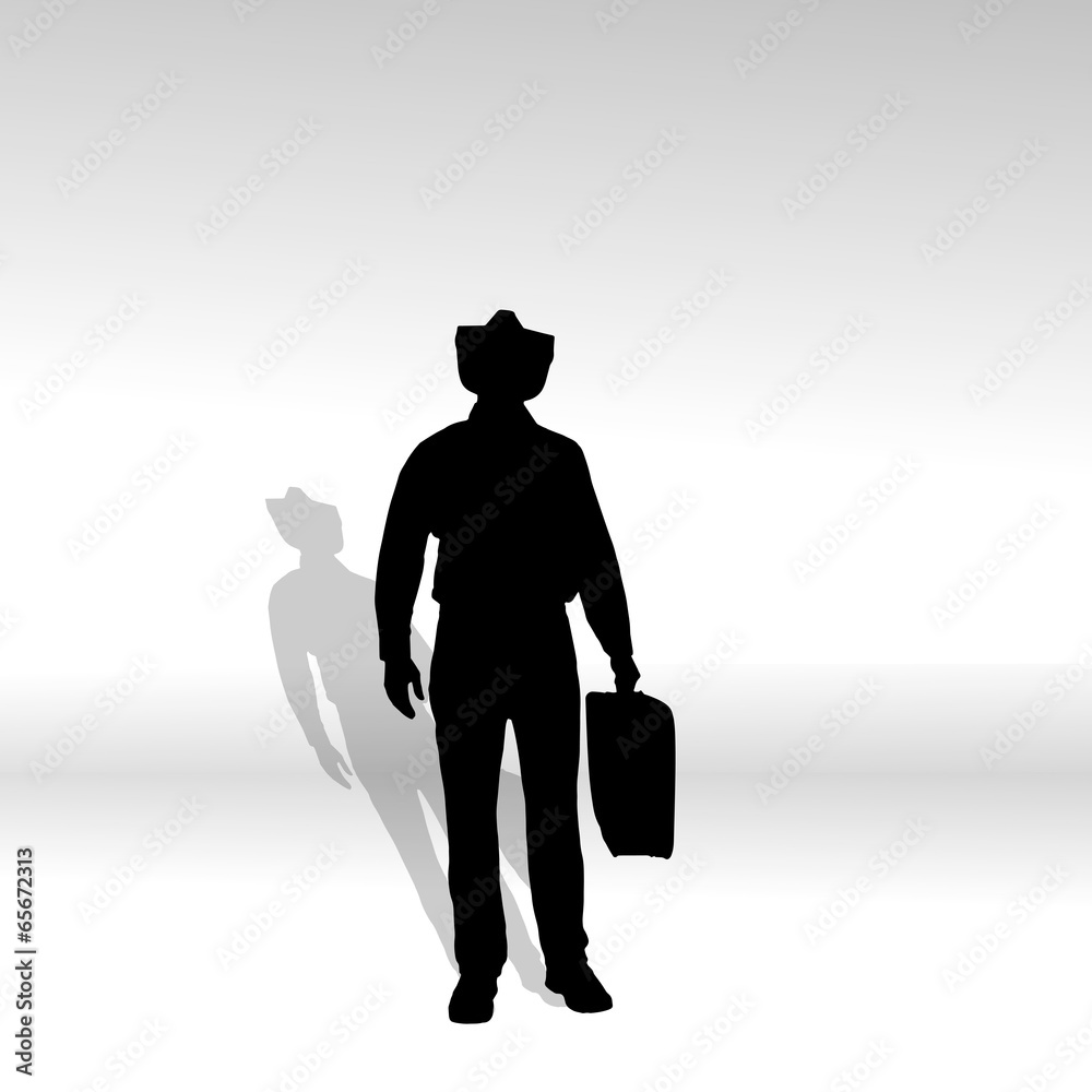 Poster Vector silhouette of businessman.