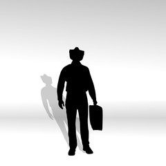 Vector silhouette of businessman.
