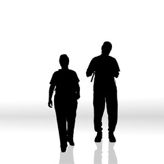 Vector silhouette of couple.