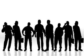 Vector silhouette of businessman.