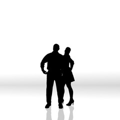 Vector silhouette of couple.