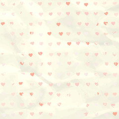 Watercolor heart pattern on paper texture. EPS 8