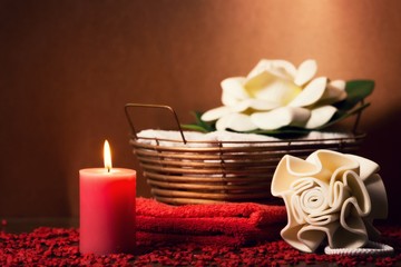 Beautifully arranged spa elements.