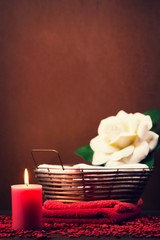 Beautifully arranged spa elements.