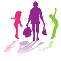 Vector silhouette of family.