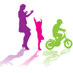 Vector silhouette of family.