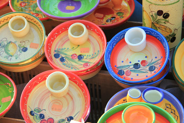 Pottery at a market