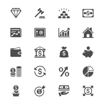 Business and investment flat icons