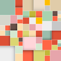 Colorful Abstract Vector Squares Retro Background