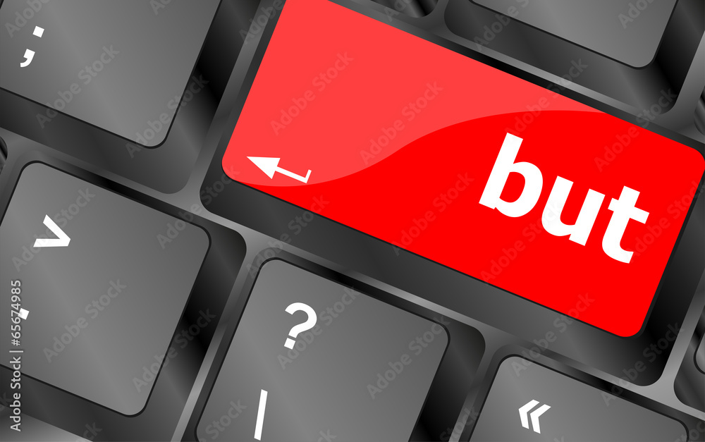 Poster but button on computer pc keyboard key