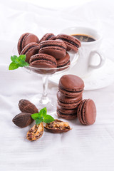 chocolate macarons with cardamom
