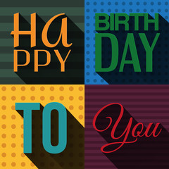 Vector birthday card with birthday text.