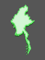 Map of Myanmar.