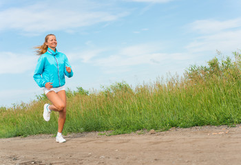 young woman running