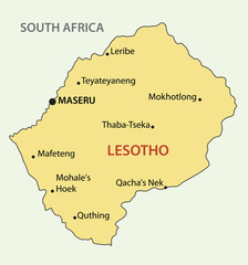 Kingdom of Lesotho - vector map - 65678927