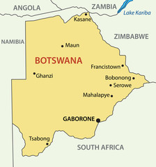 Republic of Botswana - vector map - 65678929