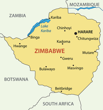 Republic of Zimbabwe - vector map