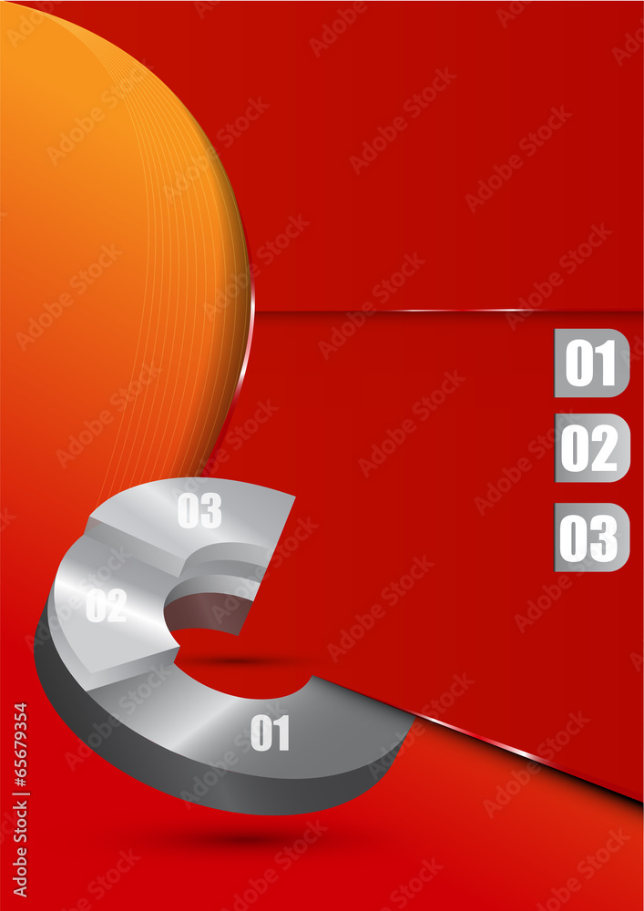 Aufkleber red business background with a circular graph
