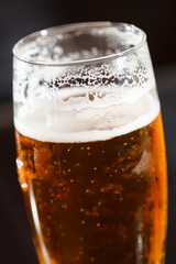 glass of fresh lager beer