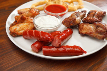 Appetizer plate with dipping sauces